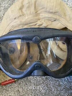 WWII US Army Air Force Summer Pilots Helmet with Oxygen Mask, Headset, Goggles