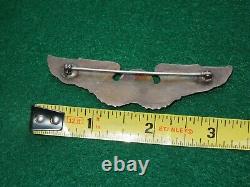 WWII US Army Air Force THICK STERLING Observer Wings 3 Pin Back