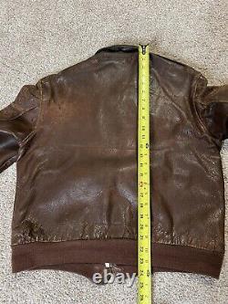 WWII US Army Air Force Type A-2 Leather Flight Jacket Bomber Original HTF sz 40