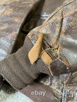 WWII US Army Air Force Type A-2 Leather Flight Jacket Bomber Original HTF sz 40