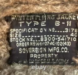 WWII US Army Air Force Type B-11 Parka Fitzwell Jacket Coat Flying Size 40