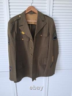 WWII US Army Air Forces 15th AF Staff Sergeant Uniform Coat 1942 Overseas Bars