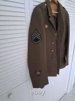 WWII US Army Air Forces 15th AF Staff Sergeant Uniform Coat 1942 Overseas Bars
