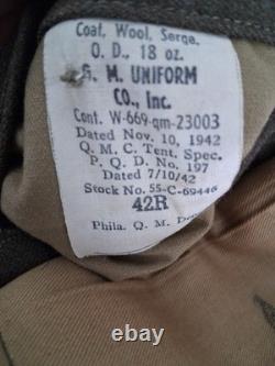 WWII US Army Air Forces 15th AF Staff Sergeant Uniform Coat 1942 Overseas Bars