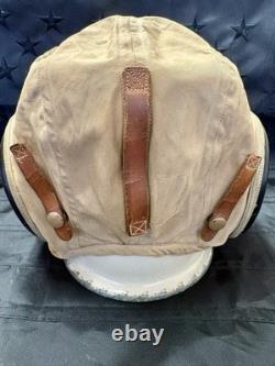WWII US Army Air Forces AN-H-15 Flight Helmet Named Bates Shoe Co Large