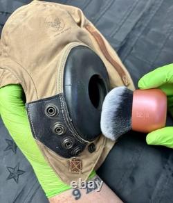 WWII US Army Air Forces AN-H-15 Flight Helmet Named Bates Shoe Co Large