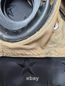 WWII US Army Air Forces AN-H-15 Flight Helmet Named Bates Shoe Co Large
