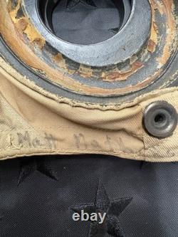 WWII US Army Air Forces AN-H-15 Flight Helmet Named Bates Shoe Co Large