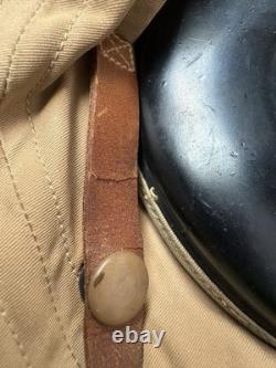 WWII US Army Air Forces AN-H-15 Flight Helmet Named Bates Shoe Co Large