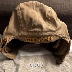 WWII US Army Air Forces AN-H-15 Med flying helmet with Old Ironsides RARE PATCH