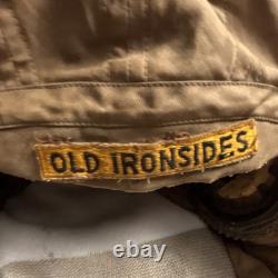 WWII US Army Air Forces AN-H-15 Med flying helmet with Old Ironsides RARE PATCH