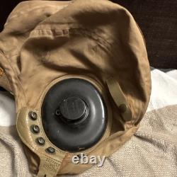 WWII US Army Air Forces AN-H-15 Med flying helmet with Old Ironsides RARE PATCH