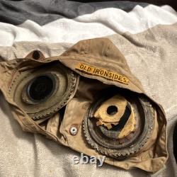 WWII US Army Air Forces AN-H-15 Med flying helmet with Old Ironsides RARE PATCH
