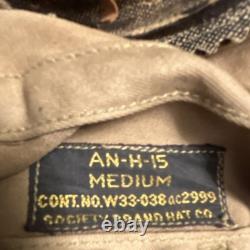 WWII US Army Air Forces AN-H-15 Med flying helmet with Old Ironsides RARE PATCH