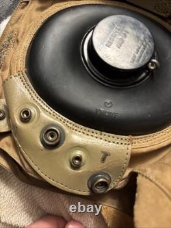 WWII US Army Air Forces AN-H-15 Med flying helmet with Old Ironsides RARE PATCH