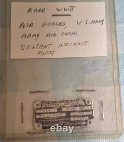 WWII US Army Air Forces Aircraft Sextant Plate W30-03-18447