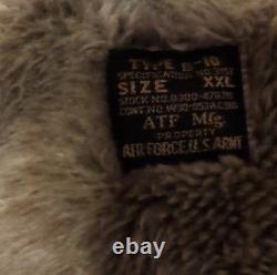 WWII US Army Air Forces B-10 Reproduction Flight Jacket XXL Green Brown Collar