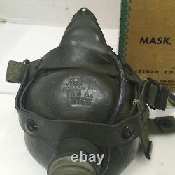 WWII US Army Air Forces Bulbulian Oxygen Mask Type A-14 Sz Large Dated 3-44 USA