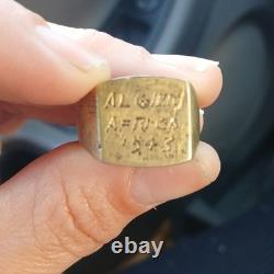 WWII US Army Air Forces Engraved Ring ALGIERS AFRICA 1943 Original