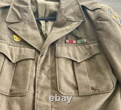 WWII US Army Air Forces Ike Jacket 15th AF Patch Sgt Ruptured Duck 38R Original