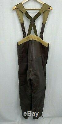 WWII US Army Air Forces Leather Cold Weather Flight Suit Coveralls