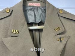 WWII US Army Air Forces Officers Khaki Dress Jacket Bullion Patch
