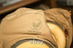WWII US Army Air Forces Pilot AN-H-15 Flight Summer Flying Helmet Size Small