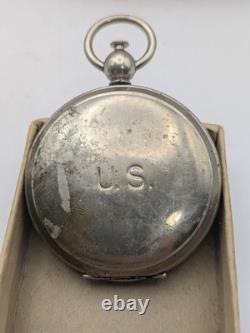WWII US Army Air Forces Pocket Compass 1941 Longines Wittnauer with Box Original