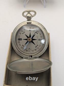 WWII US Army Air Forces Pocket Compass 1941 Longines Wittnauer with Box Original