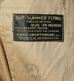 WWII US Army Air Forces Summer Flying Suit AN-S-31A Full Color Logo Size 38 M