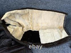 WWII US Army Air Forces Sz 38 Bomber Leather & Shearling Flying Pants ANT35 EUC