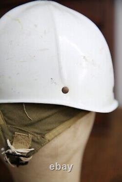 WWII US Army Air Forces Type A-9 Flight Helmet Hard Hat size Small Vintage