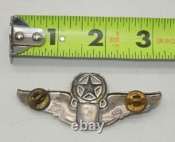 WWII US Army Air Forces USAAF Command Pilot Badge Wings Pin JOSTEN Sterling CA14