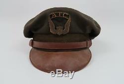 WWII US Army Air Transport Command ATC uniform visor cap hat Officer Force Corps