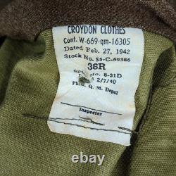 WWII US Army Class A Dress Jacket (36R) Anti-Air Coastal Artillery, Staff Sgt