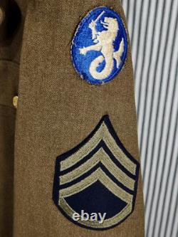 WWII US Army Class A Dress Jacket (36R) Anti-Air Coastal Artillery, Staff Sgt