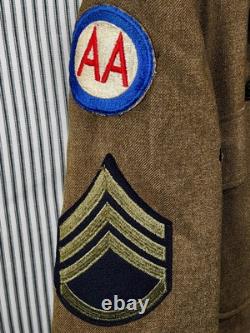 WWII US Army Class A Dress Jacket (36R) Anti-Air Coastal Artillery, Staff Sgt