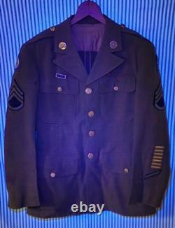 WWII US Army Class A Dress Jacket (36R) Anti-Air Coastal Artillery, Staff Sgt