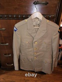 WWII US Army Khaki Officers Jacket MAAF Mediterranean Allied Air Forces