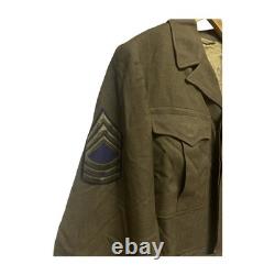 WWII US Army M1944 Ike Jacket Wool OD Field Coat Staff Sergeant 42 R Air Defense