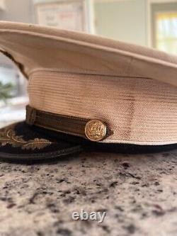 WWII US Army Officers White Uniform Dress Cap- Artillery Scrambled Eggs