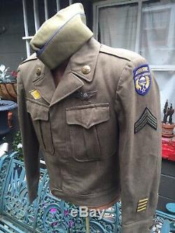 WWII US Army air corps AIRBORNE TROOP CARRIER Corporal With Monogrammed wings