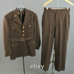 WWII US Army or Air Force CBI Officer's Uniform Jacket Small Reg Pants 30x29 Vtg