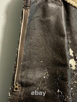 WWII US Military Army Air Force Leather Type A5 Sheepskin Flight Trousers 40R