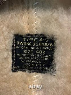 WWII US Military Army Air Force Leather Type A5 Sheepskin Flight Trousers 40R