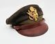 WWII US Officer visor cap dress uniform hat combat Army Air Force corps crusher