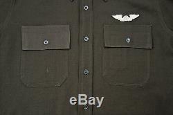 WWII U. S. ARMY AIR CORPS NAVIGATOR OFFICER'S SHIRT withTROOP CARRIER PATCH CHOCO