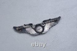 WWII U. S. ARMY AIR CORPS NAVIGATOR WING withAPPLIED ASTROLABE PIN BACK, STERLING