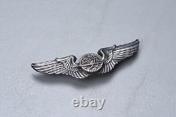 WWII U. S. ARMY AIR CORPS NAVIGATOR WING withAPPLIED ASTROLABE PIN BACK, STERLING