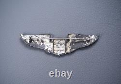 WWII U. S. ARMY AIR CORPS PILOT'S WING BY LUXENBERG, 1st TYPE PINBACK, STERLING